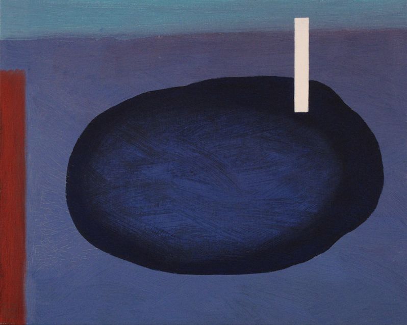 Abstract acrylic painting by Peter Colstee with spot