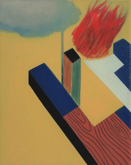 Abstract acrylic painting by Peter Colstee with spot