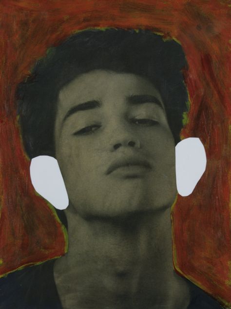 Drawing by Peter Colstee of a head with white ears