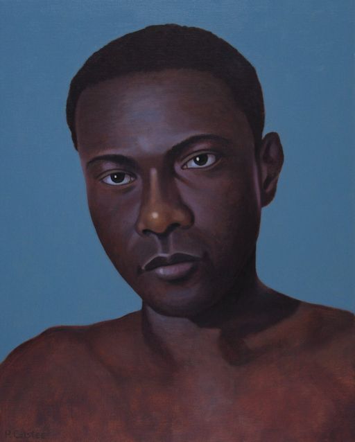Oil painting by Peter Colstee of boyportrait of dark man