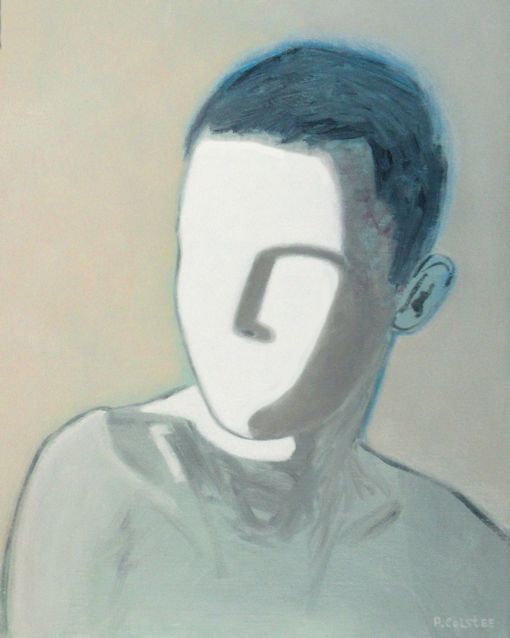 Oil painting by Peter Colstee of boyportrait overexposed