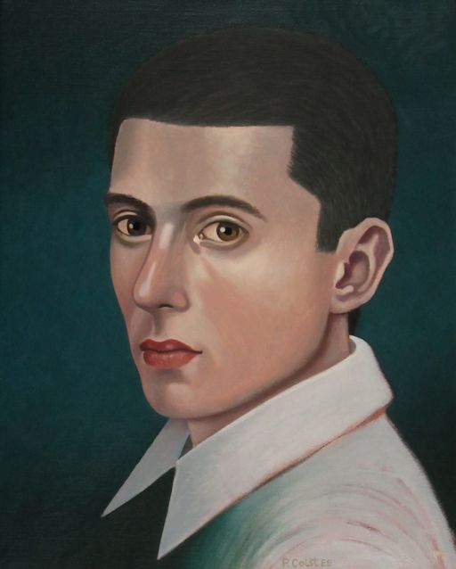 Oil painting by Peter Colstee of boyportrait of english student