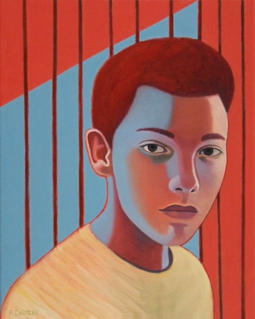 Oil painting by Peter Colstee of boy with red hair