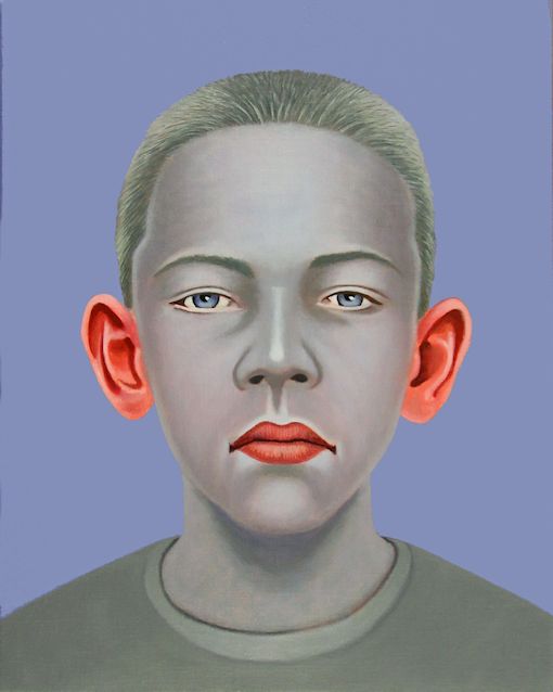 Oil painting by Peter Colstee of boy with red ears