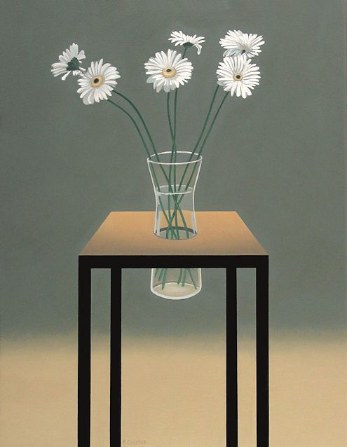 painting by Peter Colstee of still life with flowers
