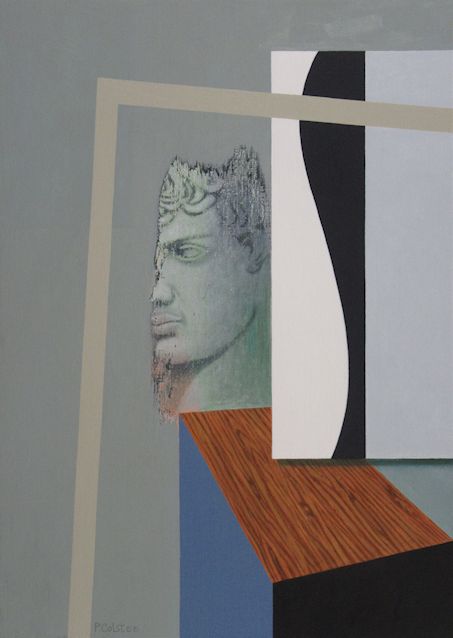 painting by Peter Colstee of still life with embroidery