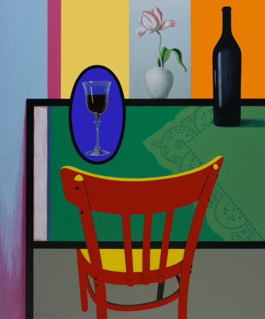 acrylic painting of still-live in interior